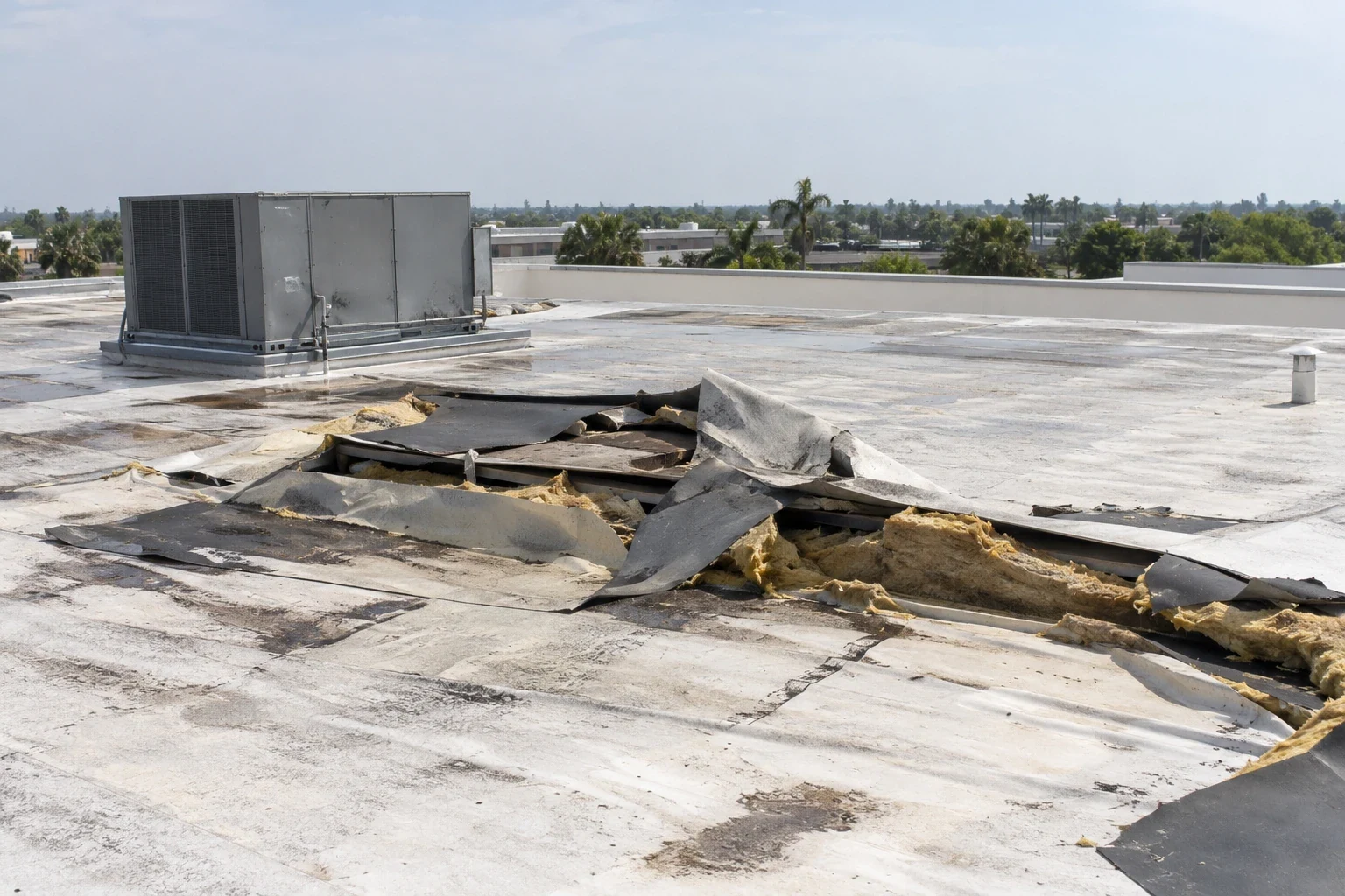 Commercial Roof Fire Damage Repair in Plantation, FL